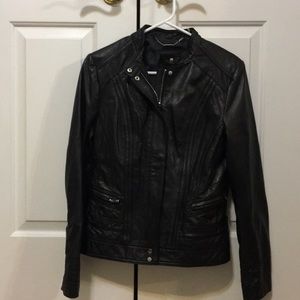 Black rivet women’s leather jacket size medium NWT